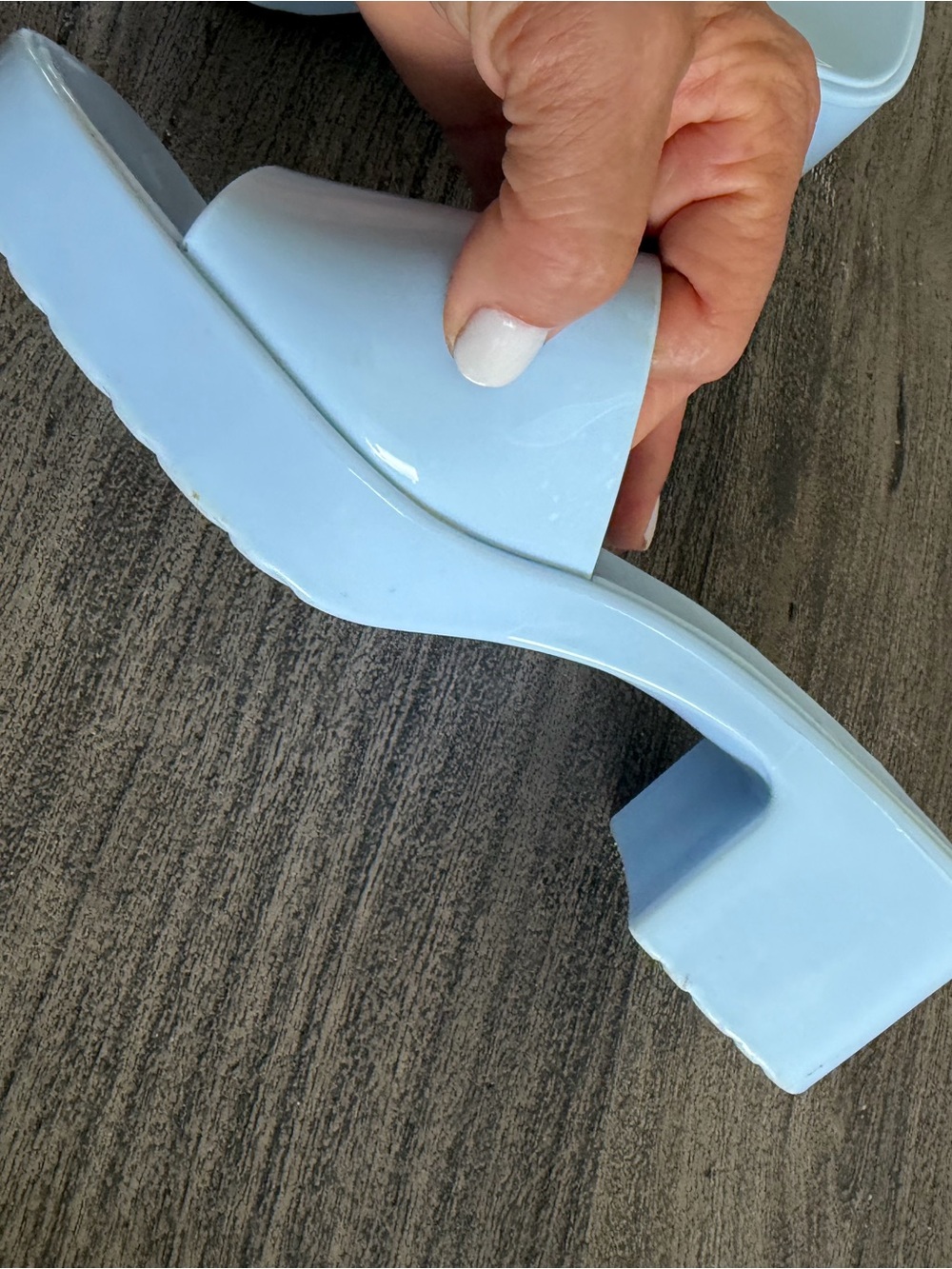 Madden Girl Light Blue Patent Slide Sandals - Picture 5 of 6